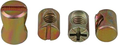 Barrel nut, 5/10/20/50pcs M6 M8 Cross Dowel Slotted Fittings for Beds Horizontal Hole Nut Hammer Embedded(50pcs,M6x13(Phillips Zinc)) in Saudi Arabia