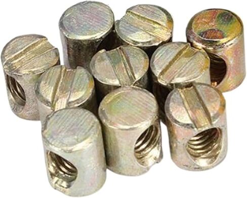 Barrel nut, Barrel Furniture 10pcs M6 Cross Dowel Slotted Nut for Beds Crib Chairs in Kuwait