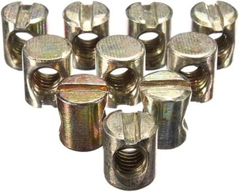 Barrel nut, Barrel Furniture 10pcs M6 Cross Dowel Slotted Nut for Beds Crib Chairs in Kuwait