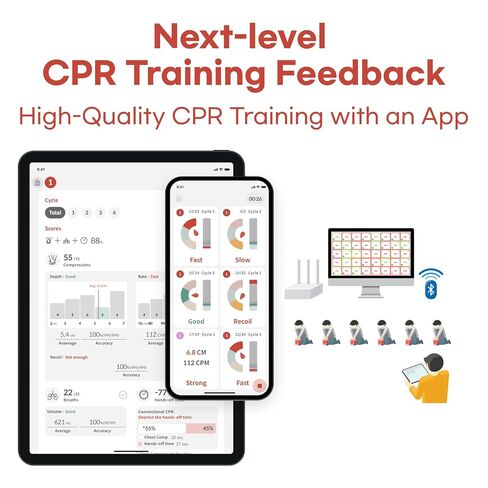 CPRCUBE PRO3 – مجموعة أدوات التدريب على الإنعاش القلبي الرئوي | جهاز ملاحظات الإنعاش القلبي الرئوي للمدربين والتدريب الجماعي in Kuwait