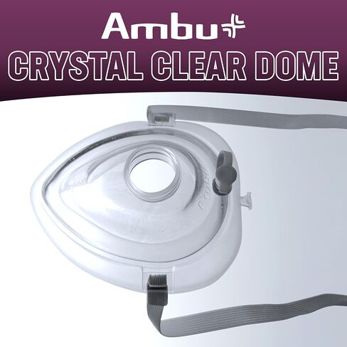 Ambu A/S Res-Cue CPR Resuscitation Mask Kit with O2 Inlet One-Way Valve Filter Head Strap Gloves Wipe Adult Child Emergency Barrier Breathing Protection Hard Case Storage in Kuwait