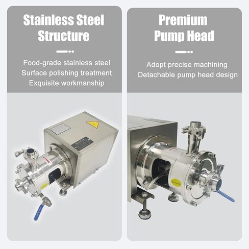 2.2KW 110V High-Shear Emulsifying Pump Single-Stage Pipeline Emulsion Pump 304 Stainless Steel Pipeline Homogenizer with 0-3m³/h Flow for Food, Cosmetic, Ink, Chemical Mixing & Dispersion in Kuwait