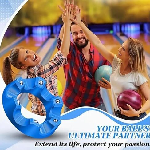 Bowling Basics Accessories Kit, Bowling Rotating Ball Cup Display Stand with Bearing Spinner Holder, Spare Ball Holder Spinner, Porous Ring Cleaning Display Rack(Blue) in Saudi Arabia