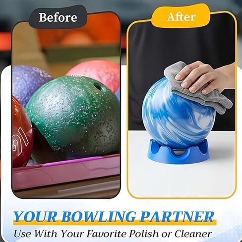 Bowling Basics Accessories Kit, Bowling Rotating Ball Cup Display Stand with Bearing Spinner Holder, Spare Ball Holder Spinner, Porous Ring Cleaning Display Rack(Blue) in Saudi Arabia