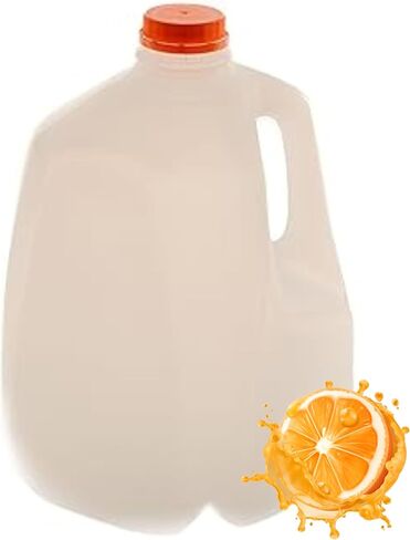 (4 عبوات) زجاجات عصير بلاستيكية فارغة سعة 128 أونصة مع أغطية برتقالية واضحة - زجاجات عصير - مثالية للعصائر والحليب والعصائر والنزهات وحتى إعداد الوجبات - صنع في الولايات المتحدة الأمريكية in Kuwait