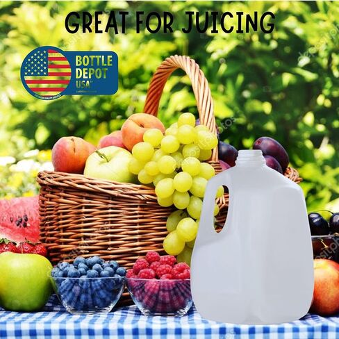 (4 عبوات) زجاجات عصير بلاستيكية فارغة سعة 128 أونصة مع أغطية برتقالية واضحة - زجاجات عصير - مثالية للعصائر والحليب والعصائر والنزهات وحتى إعداد الوجبات - صنع في الولايات المتحدة الأمريكية in Kuwait