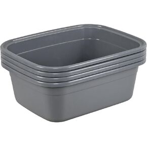 12 Quart Plastic Dish Tubs, Grey Wash Basin, 4 Packs in Saudi Arabia