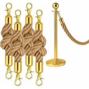 4PCS Braided Purple Rope – 5FT Rope Twisted Barrier Cord with Gold Hooks VIP Set Crowd Control Stanchion for Event Decor and Party Stanchion Posts in Kuwait