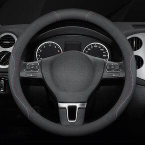 for Suzuki Jimny FJ 1998-2026 Car Steering Wheel Cover Anti-Slip Breathable Car Steering Wheel Protector Car Accessories Interior,O-Type-Black in Kuwait