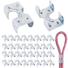 30Pcs Rope Clamps Heavy Duty Double Clips Loop End Clip for Rope Fixing Fits 3/8" to 1/2" Twisted or Braided Ropes (10-12mm) in Kuwait