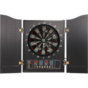 مجموعة خزانة لوحة رمي السهام الإلكترونية، لوحات رمي ​​السهام الرقمية الكهربائية مع لوحات رمي ​​السهام الرقمية الكهربائية LED، 27 لعبة و243 نوعًا مختلفًا و16 لاعبًا للمكاتب والحدائق وغرف الحفلات والحانات in Kuwait