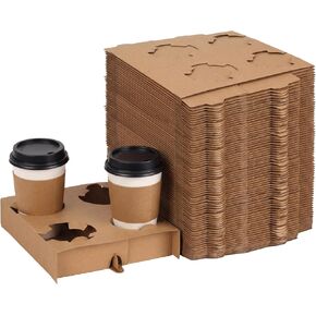 ZBEIVAN 4 Cup Disposable Carrier Trays, Compostable Pulp Fiber Cups Holders, 8-32 oz, Pack of 50 in Kuwait