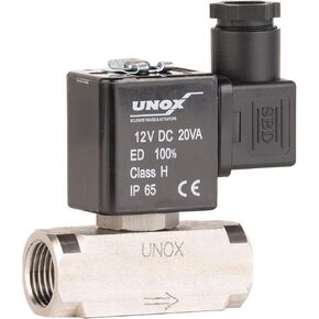 UNOX 3/8" NPT Steam Solenoid Valve 12V DC, High Temperature 14°F/356°F AISI316 Stainless Steel Electric Solenoid Valve Normally Closed - 0-363 PSI (0–25 Bar) Threaded Industrial Flow Controller in Kuwait