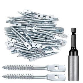 100 Pcs 1/4"x2.83" Eye Lag Screws with 1 Eye Lag Driver Zinc Plated Carbon Steel Self Tapping Drilling Point for Drop Ceiling Hanger Wire in Kuwait