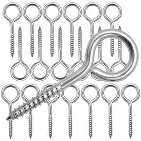 20 Pack 3.2 Inch Eye Screws Heavy Duty Stainless Steel Eye Hooks for Wood, Metal Eye Bolts Screw in Hooks Self Tapping Eye Lag Eyebolt for Indoor & Outdoor Use in Kuwait