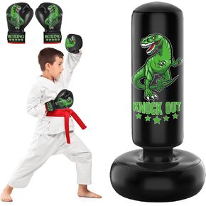 Larger Stable Dinosaur Punching Bag for Kids, 66" Tall Sports Kids Teens Inflatable Punching Bag with Boxing Gloves, Gifts for Boys & Girls Age 5-12 for Practicing Karate, Taekwondo, MMA in Kuwait