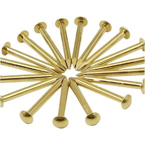 أظافر نحاسية صغيرة مقاس 1.2 مم - مشابك نحاسية ذات رأس دائري للأعمال الخشبية وصناعة النماذج والحرف اليدوية (لون ذهبي مقاس صغير 8 مم × 239 قطعة) (الطول 10 مم) in Kuwait