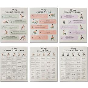 Chair Exercise Chart for Seniors, Chair Workout Poster for Seniors & Beginners 30-Day Stretching and Gentle Seated Exercise Chart in Kuwait