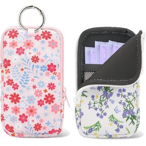 عبوتان من حامل السدادات القطنية المحمول بسحاب مع خطاف كبس، حقيبة سرية مقاومة للماء مناسبة للسفر، منظم المنتجات الأنثوية لمحفظة النساء (الفهد) in Kuwait