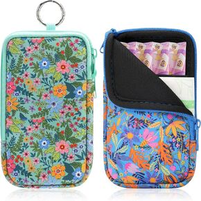 2 Pack Portable Tampon Organizer Bag – Tampon Holder & Storage Case with Zipper for Travel, Discreet Period Bag for Purse, Waterproof Feminine Products Pouch for Women (Checkered) in Saudi Arabia