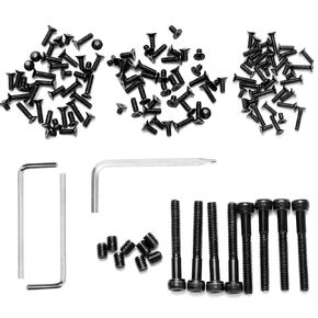 مجموعة براغي ريد دوت، M3/M3.5/M4 توركس مضادة للتجريد ومسامير سداسية M4، طول 6 مم/8 مم/10 مم/12 مم/14 مم، براغي مفتاح توركس قياسية، 8 قطع لكل حجم، مع أدوات التثبيت متضمنة (136 براغي، أسود) in Kuwait