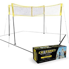 مجموعة شبكة كرة طائرة ذات 4 اتجاهات من CROSSNET مع حقيبة ظهر قابلة للتعديل وكرة رسمية إعداد سريع للعب الكرة الطائرة في الهواء الطلق للبالغين والأطفال، 4 شبكة كرة طائرة مربعة للعب في الفناء الخلفي والشاطئ والحديقة in Kuwait
