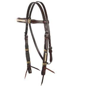 Braided Rawhide Chocolate Browband Headstall in Kuwait