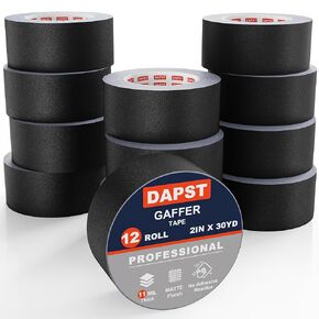 4 Pack Black Gaffers Tapes 2 Inch x 30 Yards x 11 Mil - Pro Black Gaff Tape - Waterproof, No Residue, Non-Reflective, Easy Tear - Photography, Filming Backdrop, Stage, Production (120 Yards in Tatal) in Saudi Arabia