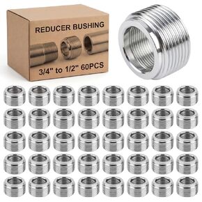 60-Pack Reducer Bushing 3/4" to 1/2" Threaded Nipple Galvanized Steel for Rigid IMC Conduit Connections, Electrical Size Reducing Coupling in Kuwait