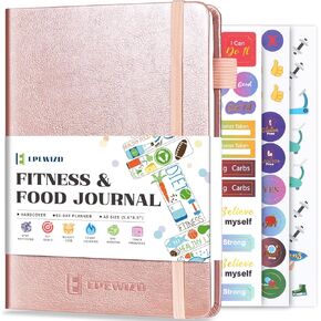 EPEWIZD Food and Fitness Journal Hardcover Wellness Planner Workout Journal for Women Men to Track Meal and Exercise Count Calories Weight Loss Diet Training Weight Loss Tracker Undated Home and Gym in Saudi Arabia