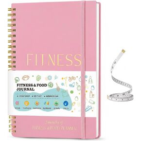 مجلة طعام اللياقة البدنية للنساء - دفتر ملاحظات لمدة 150 يومًا مع شريط قياس: مخطط فقدان الوزن باللون الوردي غير مؤرخ لمتتبع صحة التمارين الرياضية (9.5 بوصة × 7 بوصة) in Kuwait