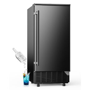 Commercial Under Counter Ice Maker with Drain Pump, Produces 85Lbs Daily Output, 24Lbs Storage Capacity, Self-Cleaning, 24H Timer, Built-in Freestanding Design, Ice Machine for Home, Bar, Cafe in Kuwait