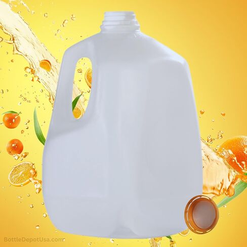 (8 عبوات) زجاجات عصير بلاستيكية فارغة سعة 128 أونصة مع أغطية لولبية برتقالية واضحة - زجاجات عصير - مثالية للعصائر والحليب والعصائر والقهوة المثلجة والنزهات وحتى إعداد الوجبات - صنع في الولايات المتحدة الأمريكية in Kuwait