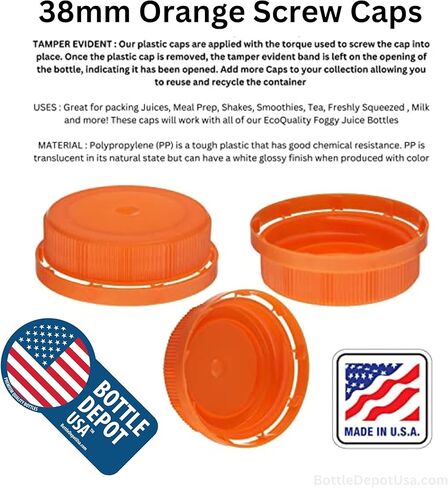 (8 عبوات) زجاجات عصير بلاستيكية فارغة سعة 128 أونصة مع أغطية لولبية برتقالية واضحة - زجاجات عصير - مثالية للعصائر والحليب والعصائر والقهوة المثلجة والنزهات وحتى إعداد الوجبات - صنع في الولايات المتحدة الأمريكية in Kuwait