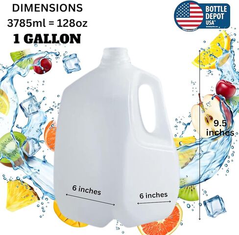 (8 عبوات) زجاجات عصير بلاستيكية فارغة سعة 128 أونصة مع أغطية لولبية خضراء واضحة - زجاجات عصير - مثالية للعصائر والحليب والعصائر والقهوة المثلجة والنزهات وحتى إعداد الوجبات - صنع في الولايات المتحدة الأمريكية in Kuwait