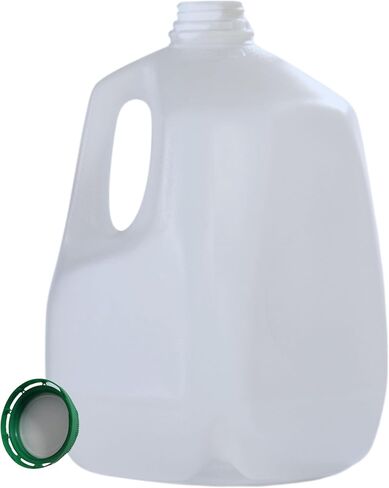 (4 عبوات) زجاجات عصير بلاستيكية فارغة بسعة 128 أونصة مع أغطية خضراء واضحة - زجاجات عصير - مثالية للعصائر والحليب والعصائر والنزهات وحتى إعداد الوجبات - صنع في الولايات المتحدة الأمريكية in Kuwait