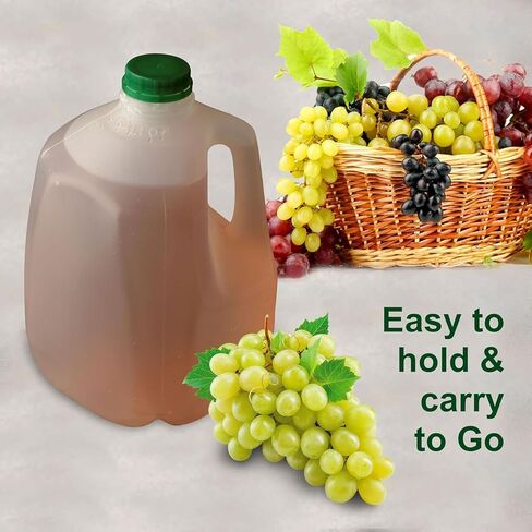 (8 عبوات) زجاجات عصير بلاستيكية فارغة جالون مع أغطية خضراء واضحة 128 أونصة - زجاجات عصير - مثالية للعصائر والحليب والعصائر والنزهات وحتى إعداد الوجبات - صنع في الولايات المتحدة الأمريكية in Kuwait