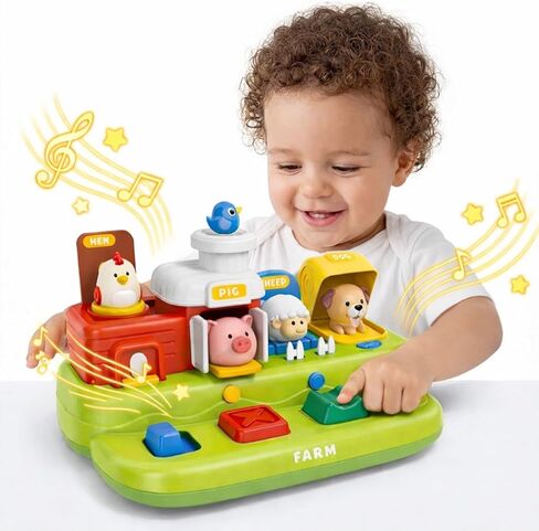2024 NEW Montessori Busy Board Sensory Toys for toddlers 1-3, 13 Activity Music & Led Light Up Montessori Toys for 2+ Year Old, Birthday Gifts for Toddlers, Travel Toys for 2 year old in Kuwait