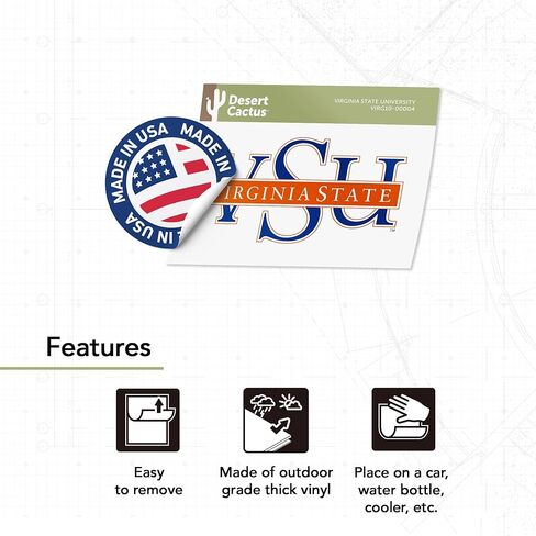 ملصق جامعة ولاية فرجينيا صبار الصحراء أحصنة طروادة VSU VState ملصق حائط من الفينيل‏ للكمبيوتر المحمول زجاجة مياه سجل قصاصات السيارة (IND 00004) in Kuwait