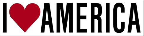 ملصق I Love America، I Heart America، ملصق ممتص للصدمات، كمبيوتر محمول، ملصق، ملصق، ارتفاع 2 بوصة × عرض 8 بوصة in Kuwait