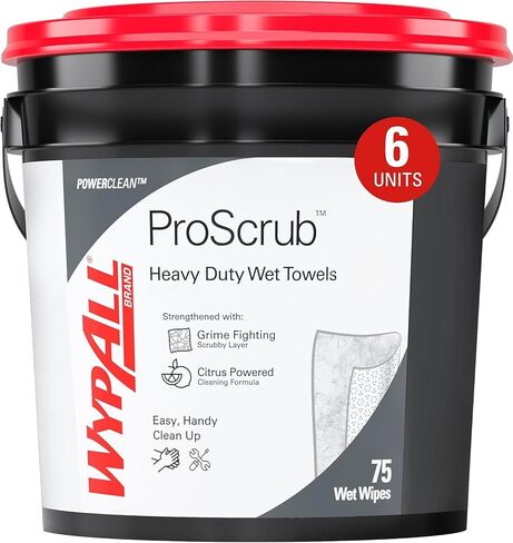 KIMBERLY-CLARK PROFESSIONAL - WYPALL Waterless Hand Wipes, Cloth, 10 1/2 x 12 1/4, 75/Bucket, 6 Buckets/Carton 91371CT (DMi CT in Saudi Arabia