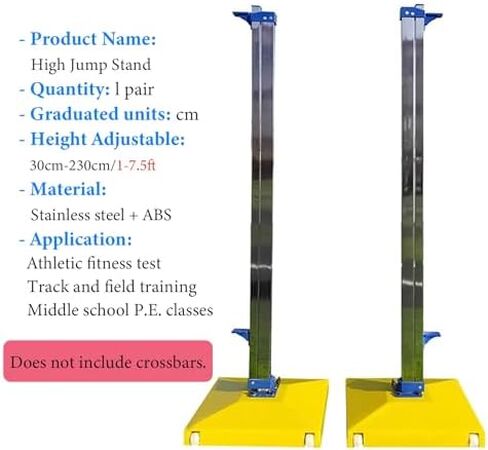 Stainless Steel High Jump Standards Stand, Moveable High School Jumping Training Equipment, ABS Base High Jump Tester in Kuwait
