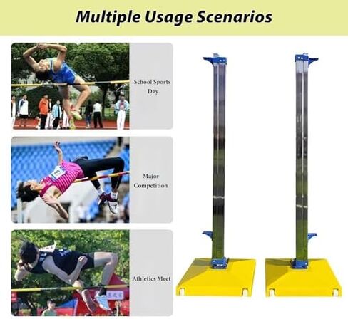 Stainless Steel High Jump Standards Stand, Moveable High School Jumping Training Equipment, ABS Base High Jump Tester in Kuwait