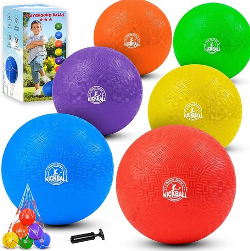 مجموعة الركل 8.5 بوصة ، و Dodgeballs 6 حزمة ، وكرات ملعب للأطفال والكبار ، وتشمل الكرات النطاطات ضخ ومخزين ، وكرة اليد للألعاب الخارجية والداخلية ، والبنين والبنات مع صندوق الهدايا in Kuwait