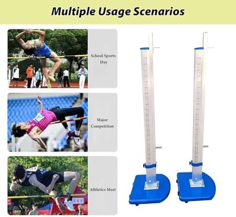 Track & Field Jumping Equipment Stand, Competition High Jump Standards w/Moveable Base, Sports Day/Gym Class Jumping Training Posts in Kuwait