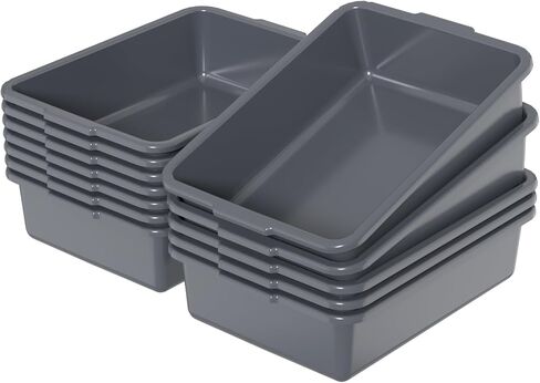 صندوق فابابا التجاري البلاستيكي 12 عبوة، حوض حافلة المطبخ سعة 13 لتر، رمادي in Kuwait