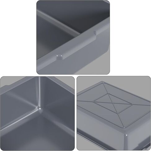 صندوق فابابا التجاري البلاستيكي 12 عبوة، حوض حافلة المطبخ سعة 13 لتر، رمادي in Kuwait