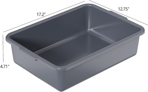 صندوق فابابا التجاري البلاستيكي 12 عبوة، حوض حافلة المطبخ سعة 13 لتر، رمادي in Kuwait