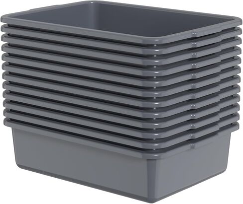 صندوق فابابا التجاري البلاستيكي 12 عبوة، حوض حافلة المطبخ سعة 13 لتر، رمادي in Kuwait