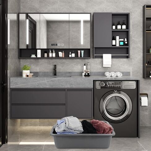 4 عبوات من أحواض الحافلات البلاستيكية الكبيرة سعة 32 لترًا، صندوق صينية الحافلات التجارية، رمادي in Kuwait